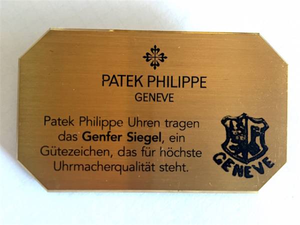 Patek Philippe Konzessionärs Dekorationsständer für Uhren Genfer Siegel